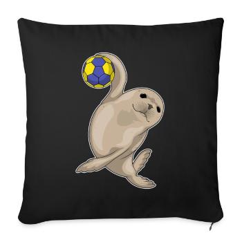 Seal Handball Joueur Handball Handball - Housse de coussin décorative 45 x 45 cm - noir - Devant