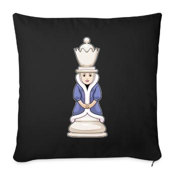 Chess piece Queen Chess - Sofa pillowcase 17,3'' x 17,3'' (45 x 45 cm) - black - Front
