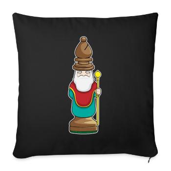 Chess piece Runner Chess - Sofa pillowcase 17,3'' x 17,3'' (45 x 45 cm) - black - Front