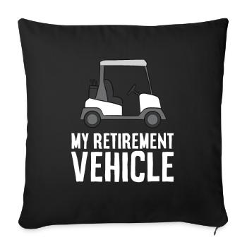 Mein Ruhestandsfahrzeug Opa Papa Golfwagen - Sofakissenbezug 45 x 45 cm - Schwarz - Vorne