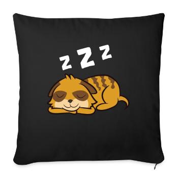 Meerkat Tired Meerkat Pajama Sleeping Meerkat - Sofa pillowcase 17,3'' x 17,3'' (45 x 45 cm) - black - Front