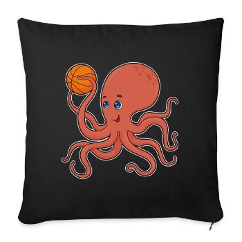 Krake Basketballspieler Basketball - Sofakissenbezug 45 x 45 cm - Schwarz - Vorne