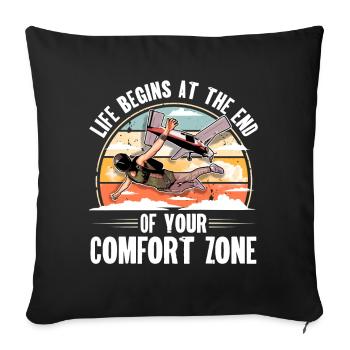 Parachute parachutiste parachutiste - Housse de coussin décorative 45 x 45 cm - noir - Devant