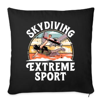 Parachute parachutiste parachutiste - Housse de coussin décorative 45 x 45 cm - noir - Devant