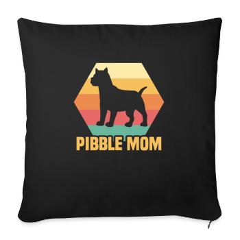 Pibble Mama Pit Bull Terrier Chien - Housse de coussin décorative 45 x 45 cm - noir - Devant