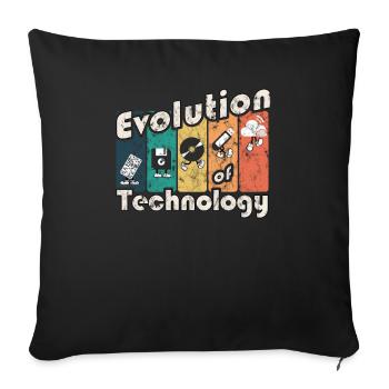 Evolution of Technology - Sofa pillowcase 17,3'' x 17,3'' (45 x 45 cm) - black - Front