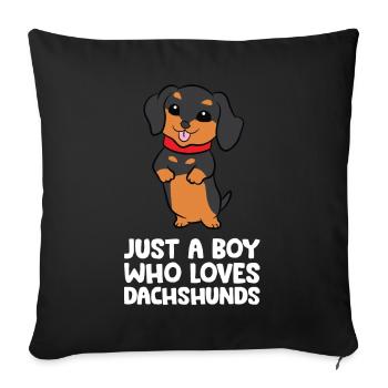 Juste un garçon qui aime les teckels - Housse de coussin décorative 45 x 45 cm - noir - Devant
