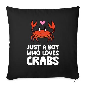 Juste un garçon qui aime les crabes - Housse de coussin décorative 45 x 45 cm - noir - Devant