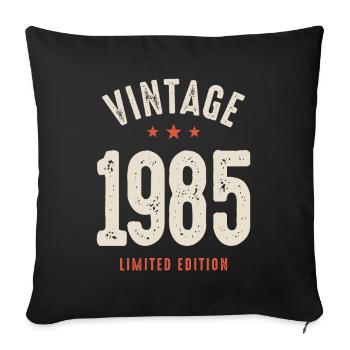 Vintage Born in 1985 - 37th Birthday Retro - Sofa pillowcase 17,3'' x 17,3'' (45 x 45 cm) - black - Front