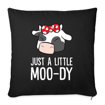 Just A Little Moo-dy Love Cows - Sofa pillowcase 17,3'' x 17,3'' (45 x 45 cm) - black - Front