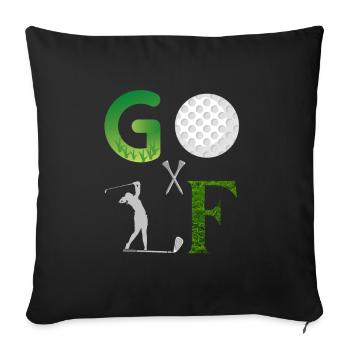 Golf - Golf Lovers - Sofakissenbezug 45 x 45 cm - Schwarz - Vorne