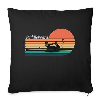 Paddleboard Yoga - Yoga Lovers - Sofakissenbezug 45 x 45 cm - Schwarz - Vorne
