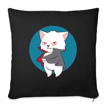 VAMPIRE CAT Halloween Vampir Horror Monster - Sofakissenbezug 45 x 45 cm - Schwarz - Vorne