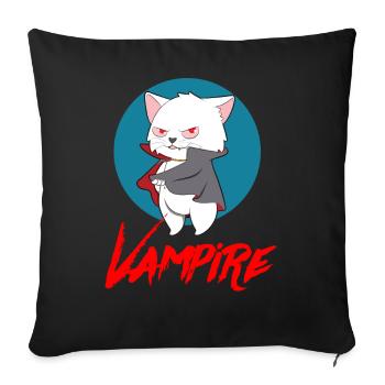 VAMPIRE CAT Halloween Vampir Horror Monster - Sofakissenbezug 45 x 45 cm - Schwarz - Vorne