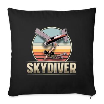 Parachute parachutiste parachutiste - Housse de coussin décorative 45 x 45 cm - noir - Devant