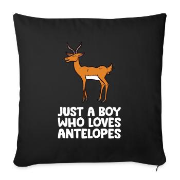 Juste un garçon qui aime les antilopes - Housse de coussin décorative 45 x 45 cm - noir - Devant