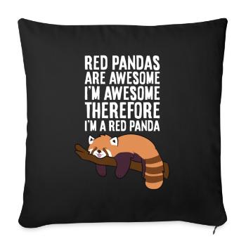 Les pandas roux sont géniaux Je suis génial, donc je suis - Housse de coussin décorative 45 x 45 cm - noir - Devant
