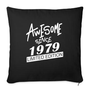 1979 - Sofa pillowcase 17,3'' x 17,3'' (45 x 45 cm) - black - Front