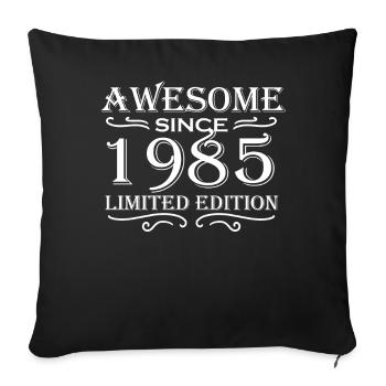 1985 - Sofa pillowcase 17,3'' x 17,3'' (45 x 45 cm) - black - Front
