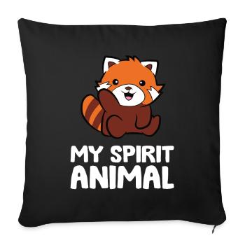 Red Panda Lover My Spirit Animal Kawaii Red Panda - Sofa pillowcase 17,3'' x 17,3'' (45 x 45 cm) - black - Front