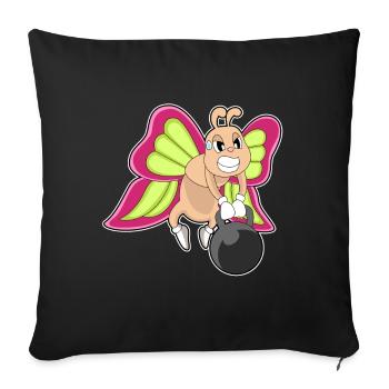 Butterfly Bodybuilder Dumbbell Bodybuilding - Sofa pillowcase 17,3'' x 17,3'' (45 x 45 cm) - black - Front