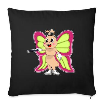 Butterfly Wizard Wand - Sofa pillowcase 17,3'' x 17,3'' (45 x 45 cm) - black - Front