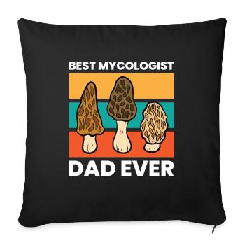 Mushroom Hunting Dad Best Mycologist Dad Ever - Sofa pillowcase 17,3'' x 17,3'' (45 x 45 cm) - black - Front