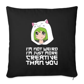 Je ne suis pas bizarre, je suis juste plus créatif que - Housse de coussin décorative 45 x 45 cm - noir - Devant