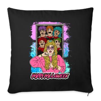 HAPPY HALLOWEEN GIRL Apokalypse Horror Monster - Sofakissenbezug 45 x 45 cm - Schwarz - Vorne