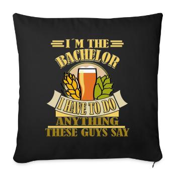 Enterrement de vie de garçon, marié, enterrement de vie - Housse de coussin décorative 45 x 45 cm - noir - Devant
