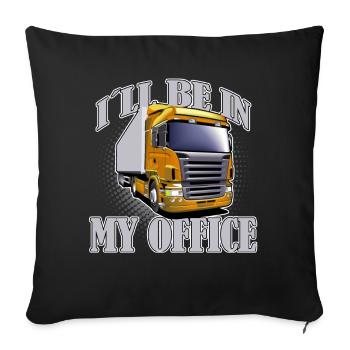 KLW truck driver truck saying - Sofa pillowcase 17,3'' x 17,3'' (45 x 45 cm) - black - Front