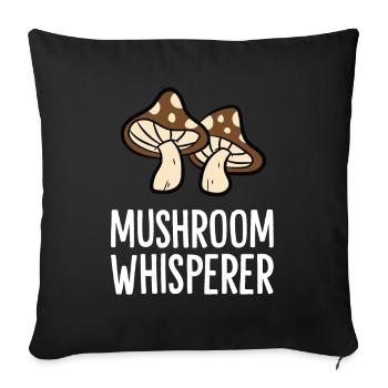 Mushroom Hunter Foraging Mycology Mushroom - Sofa pillowcase 17,3'' x 17,3'' (45 x 45 cm) - black - Front