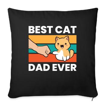 Vintage Cat Father Funny Best Cat Dad Ever - Sofa pillowcase 17,3'' x 17,3'' (45 x 45 cm) - black - Front