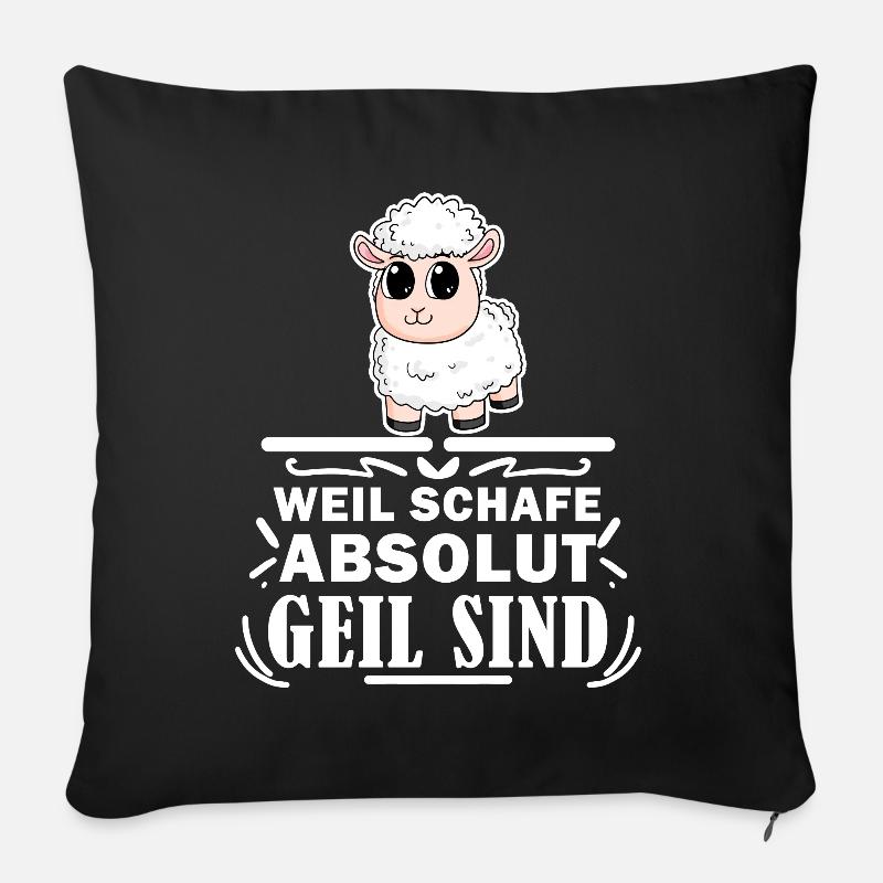 Schafzüchter Schafe Schaf Geschenk - Sofakissenbezug 45 x 45 cm - Schwarz