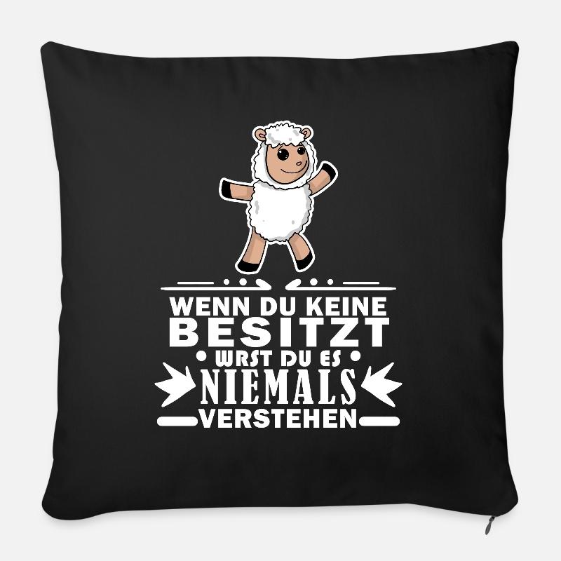 Schafe Schaf Schafzüchter Geschenk - Sofakissenbezug 45 x 45 cm - Schwarz