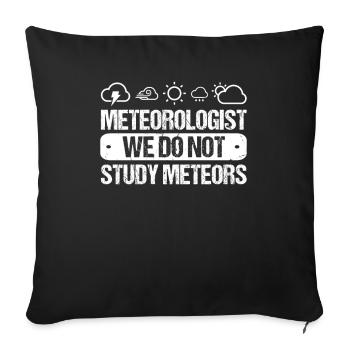 Météorologue Citation Cadeau Météorologie - Housse de coussin décorative 45 x 45 cm - noir - Devant