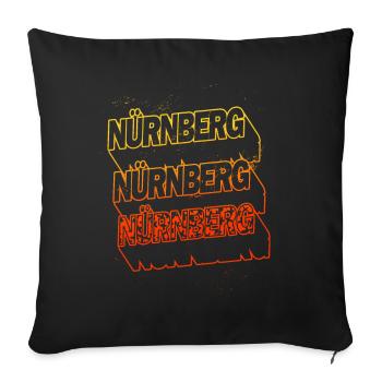 Police Nuremberg Allemagne City Skyline Home - Housse de coussin décorative 45 x 45 cm - noir - Devant