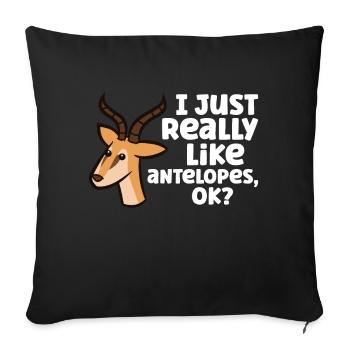 J’aime beaucoup les antilopes, d’accord? Mignon - Housse de coussin décorative 45 x 45 cm - noir - Devant