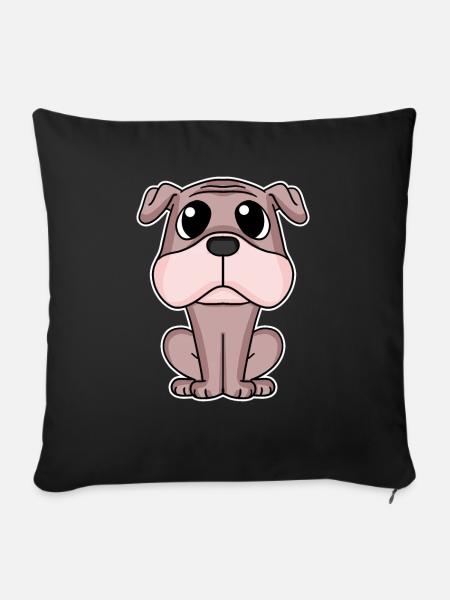 Mops Hund Hundebesitzer - Sofakissenbezug 45 x 45 cm - Schwarz