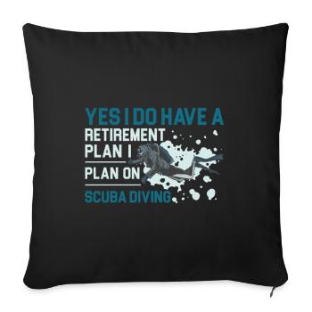 Cadeau de plongée sous-marine plongeur sous-marin - Housse de coussin décorative 45 x 45 cm - noir - Devant