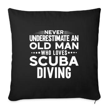 Scuba Diving Gift Underwater Scuba Diver - Sofa pillowcase 17,3'' x 17,3'' (45 x 45 cm) - black - Front