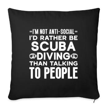 Scuba Diving Gift Underwater Scuba Diver - Sofa pillowcase 17,3'' x 17,3'' (45 x 45 cm) - black - Front