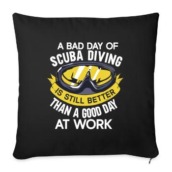 Scuba Diving Gift Underwater Scuba Diver - Sofa pillowcase 17,3'' x 17,3'' (45 x 45 cm) - black - Front