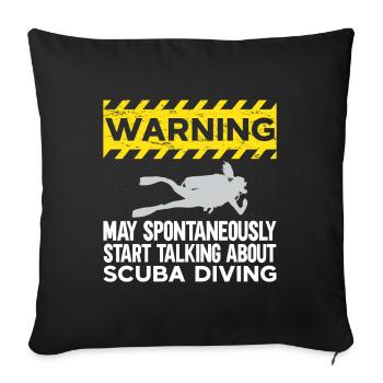 Cadeau de plongée sous-marine Plongeur sous-marin - Housse de coussin décorative 45 x 45 cm - noir - Devant