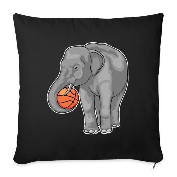 Elephant Basketball Player Basketball - Sofa pillowcase 17,3'' x 17,3'' (45 x 45 cm) - black - Front