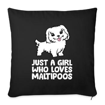 Juste une fille qui aime les maltipoos - Housse de coussin décorative 45 x 45 cm - noir - Devant