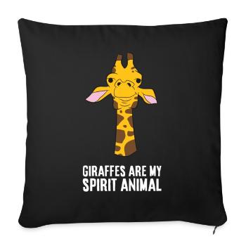 Giraffen sind mein Geisttier Lustige Giraffe - Sofakissenbezug 45 x 45 cm - Schwarz - Vorne