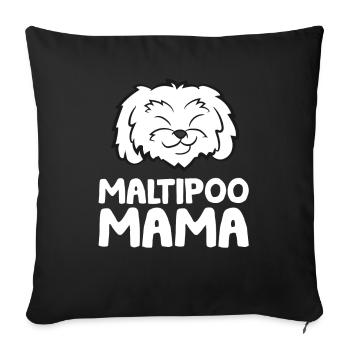 Maltipoo Chien Mama Maltipoo Mama - Housse de coussin décorative 45 x 45 cm - noir - Devant
