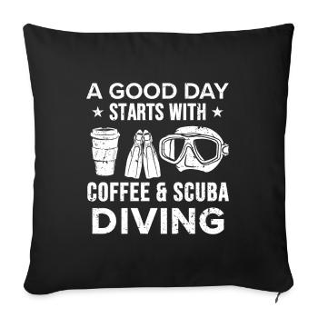 Scuba Diving Gift Underwater Scuba Diver - Sofa pillowcase 17,3'' x 17,3'' (45 x 45 cm) - black - Front