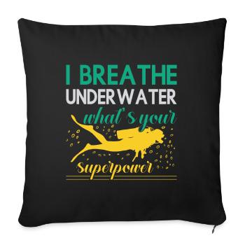 Cadeau de plongée sous-marine Plongeur sous-marin - Housse de coussin décorative 45 x 45 cm - noir - Devant